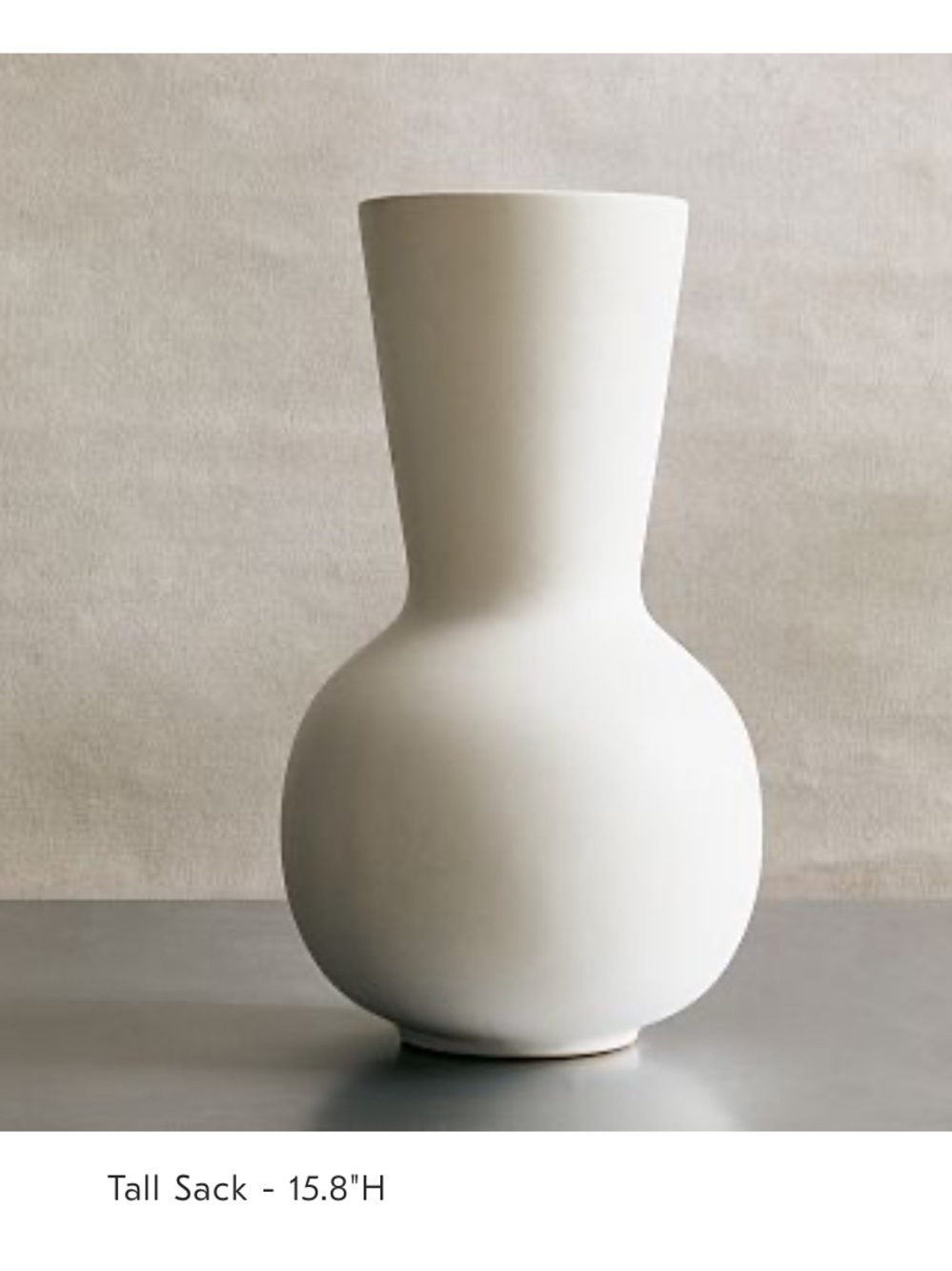 NWT West Elm Tall Sack Ceramic Vase